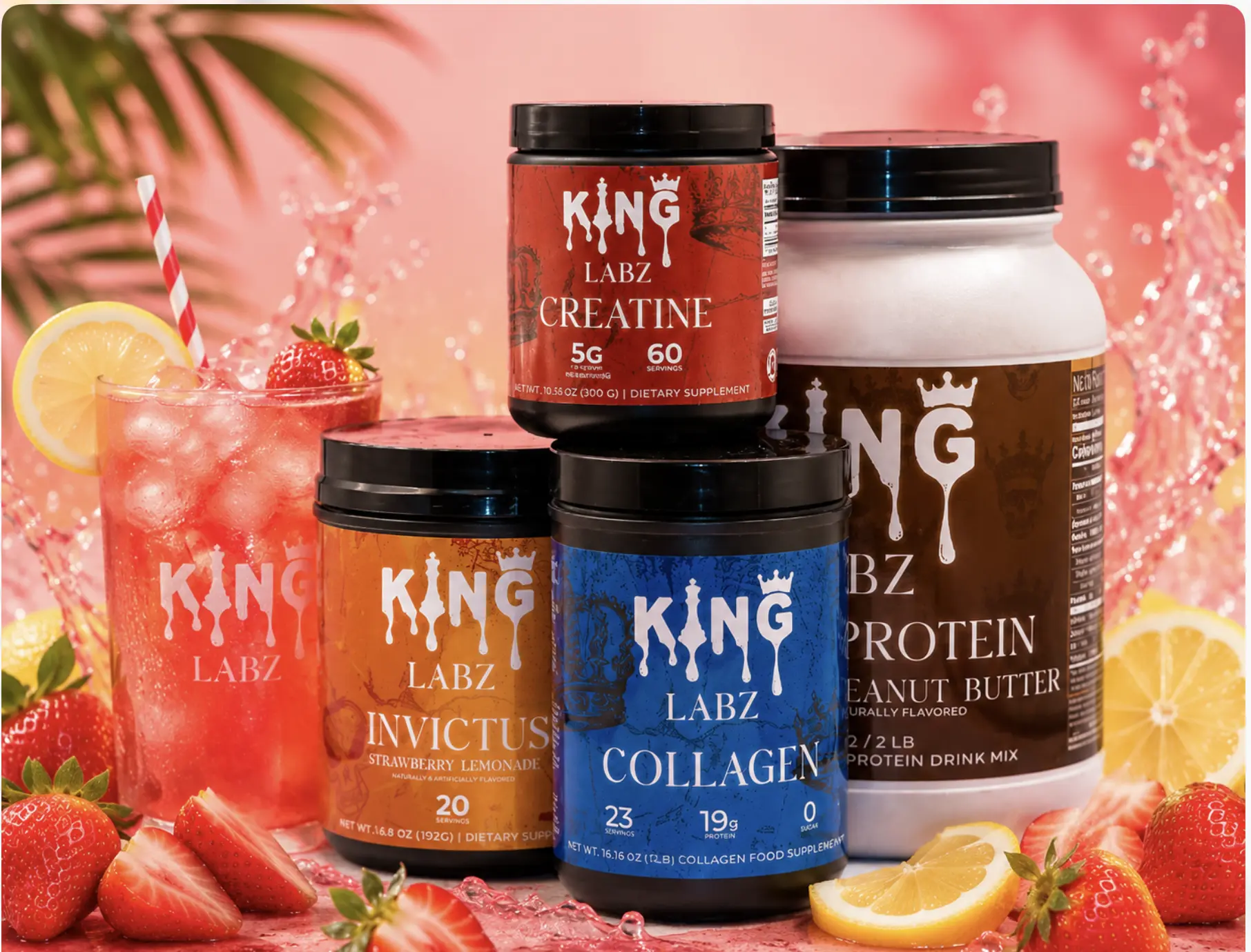 King Labz 4 Product Performance Bundle – Protein, Creatine, Collagen and Pre Workout Stack