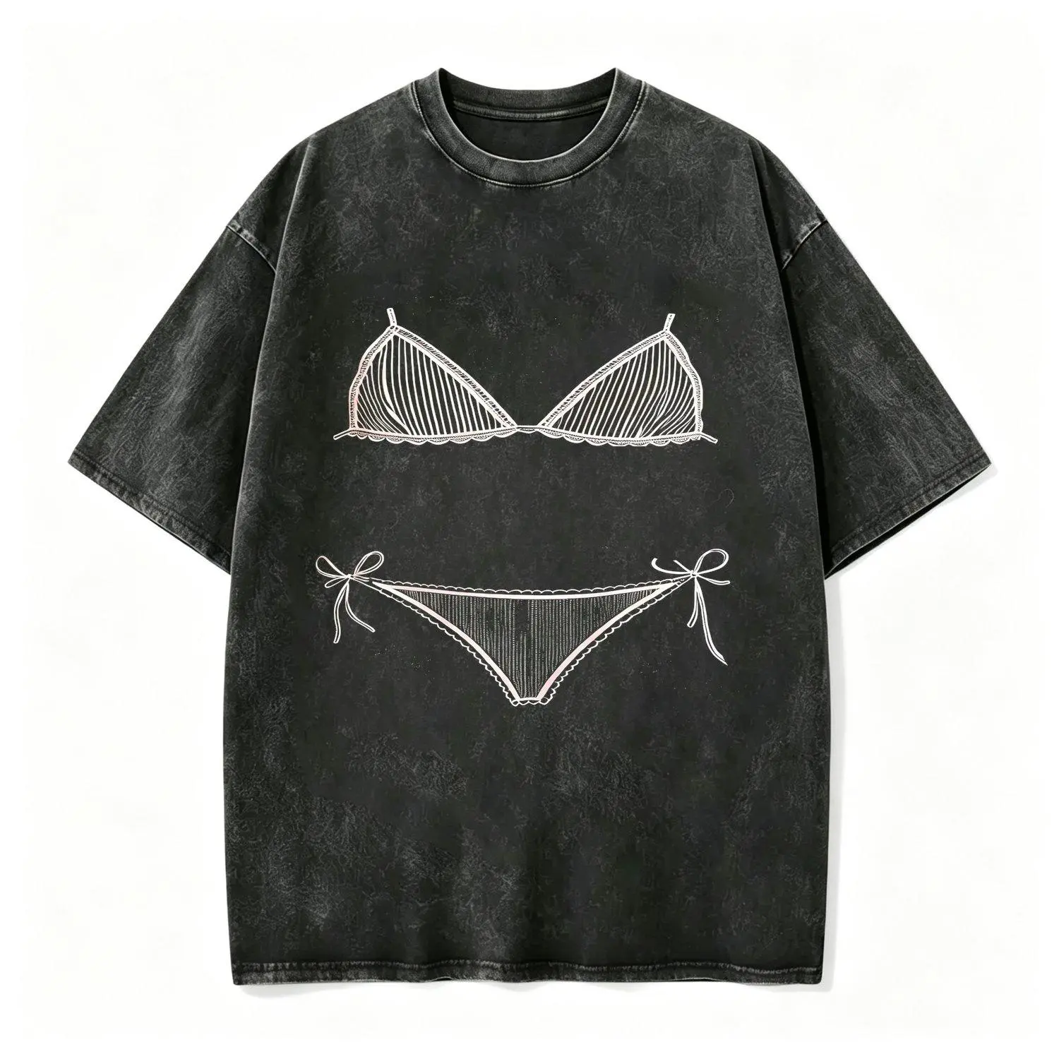 Bikini Graphic Men Short sleeve T shirts Last Splash Seashells and Wedding Bells Bikini Body Illusion Shirt Funny Summer Vacation Coverup