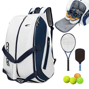 [High quality] Tennis Bag Holds 2 Rackets, Professional Tennis Bags for Women, Tennis Backpack with Ventilated Shoe Compartment(Blue)