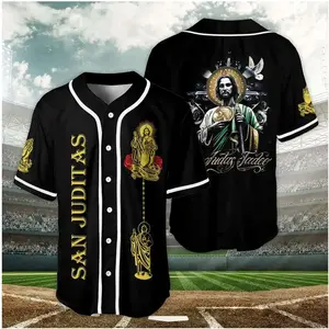St. Jude Baseball Jersey Shirts - Religious Graphic Tee - San Judas Tadeo Clothing