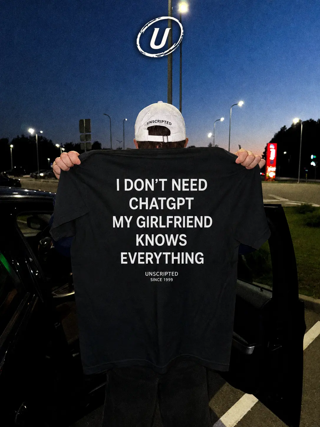 [UNSCRIPTED CLUB] I Don’t Need CHATGPT Tee, Funny Anti Chatbot Text Shirt, Viral Tech Meme Graphic Tee, Sarcastic Statement T-Shirt