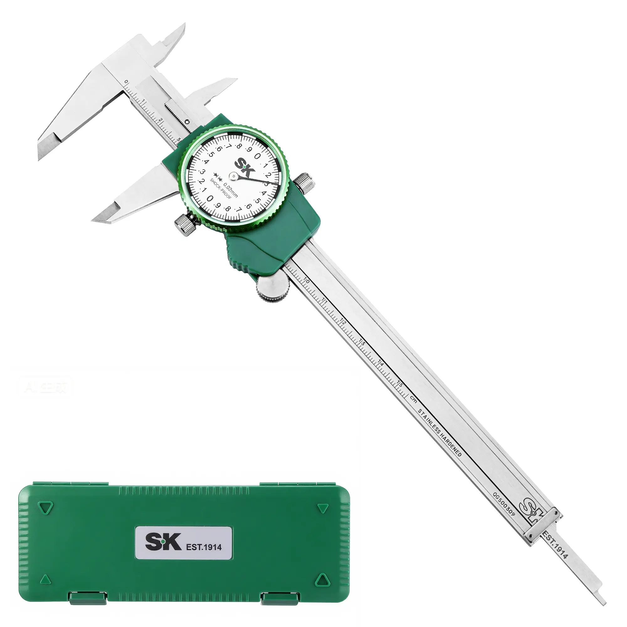 #fathersdaygift SK Metric Dial Caliper, 150mm Caliper Measuring Tool with Shock-Proof Design, 4 Measurement Methods Stainless Steel Calipers, ±0.03mm Accuracy