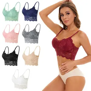 Women’s Lace Bralet, Padded Bralette, Camisole, Racerback Crop Top, Floral Lace Bralet, V-Neck
