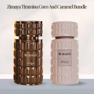 Zimaya Tiramisu Caramel & Coco Bundle – Eau de Parfum 3.4 oz Each | Unisex Fragrance Set with Caramel, Wood, Coffee and Vanilla Notes