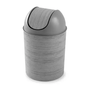 Umbra Mezzo Trash Can – Small Wastebasket with Swing-Top Lid, Durable & Easy-to-Clean Design - Choose Your Finish Metal Kitchen Box Water Proof