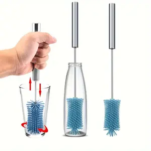 1pc Bottle Cleaning Brush with Long Handle - Flexible Bristle Water Bottle Brush Cleaner for Kitchen, Non-Electric Rotating Narrow Brush for Cleaning Bottles, Cups, and Glasses, Bottlewasher
