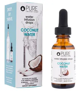 Pure Inventions Coconut Water Premium Hydration Drops | Naturally Occurring Electrolytes | Zero Sugar & Calories | 30 servings