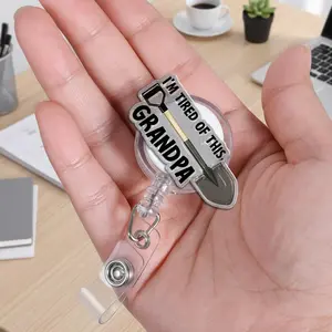 Funny Nurse Badge Reel, I'm Tired of This Grandpa Badge Holder for Nurse CNA RN LPN Nursing Student Doctor Teachers, Retractable Badges Clip
