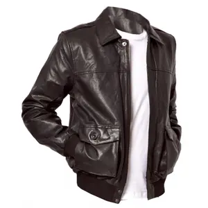 Bomber- Real Lambskin Men Leather Jacket in Coat Style