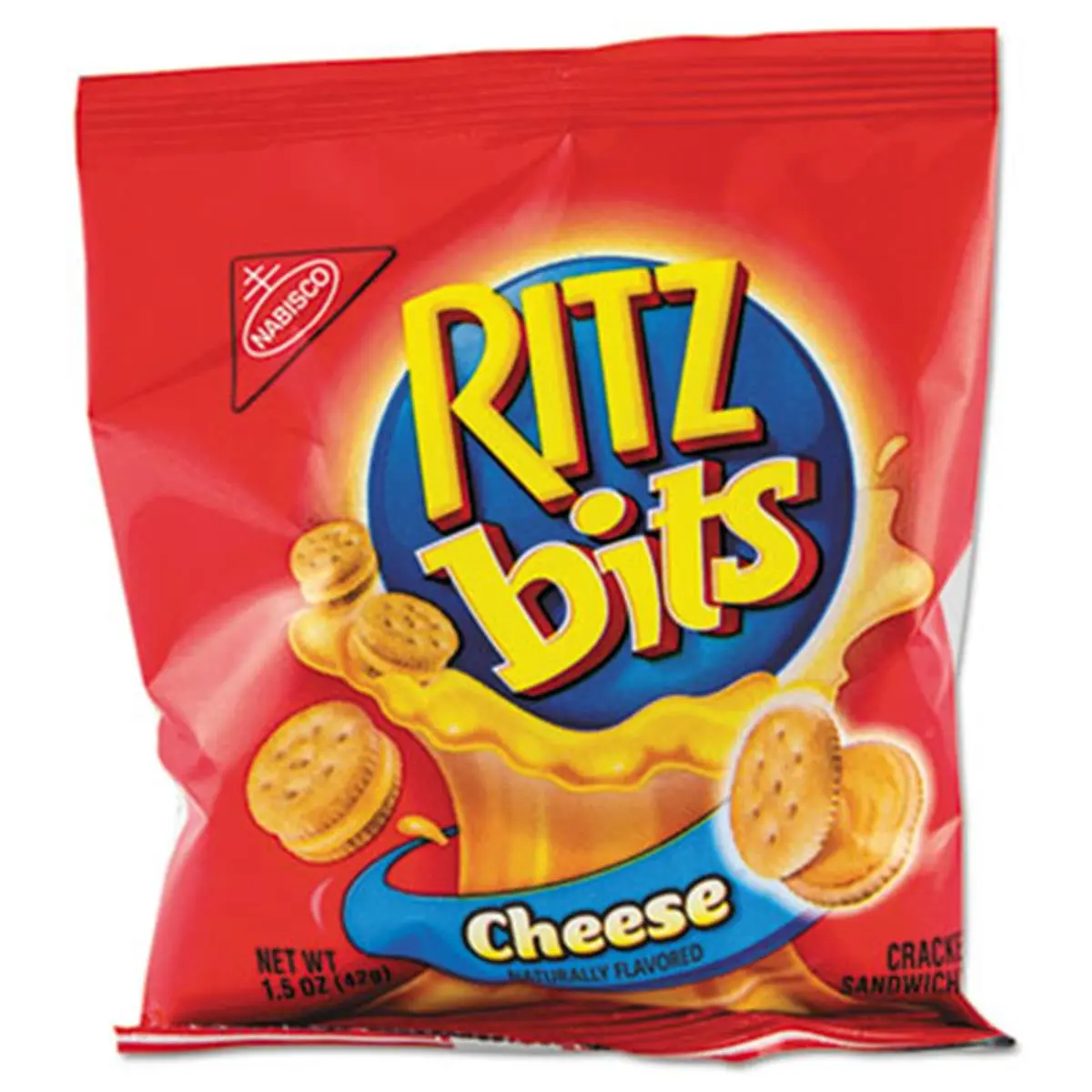 212 MAIN Nabisco Ritz Bits Cheese Mini Sandwich Crackers - 1.5 oz Convenience Packs, 60-Pack Bulk Carton for Snacking