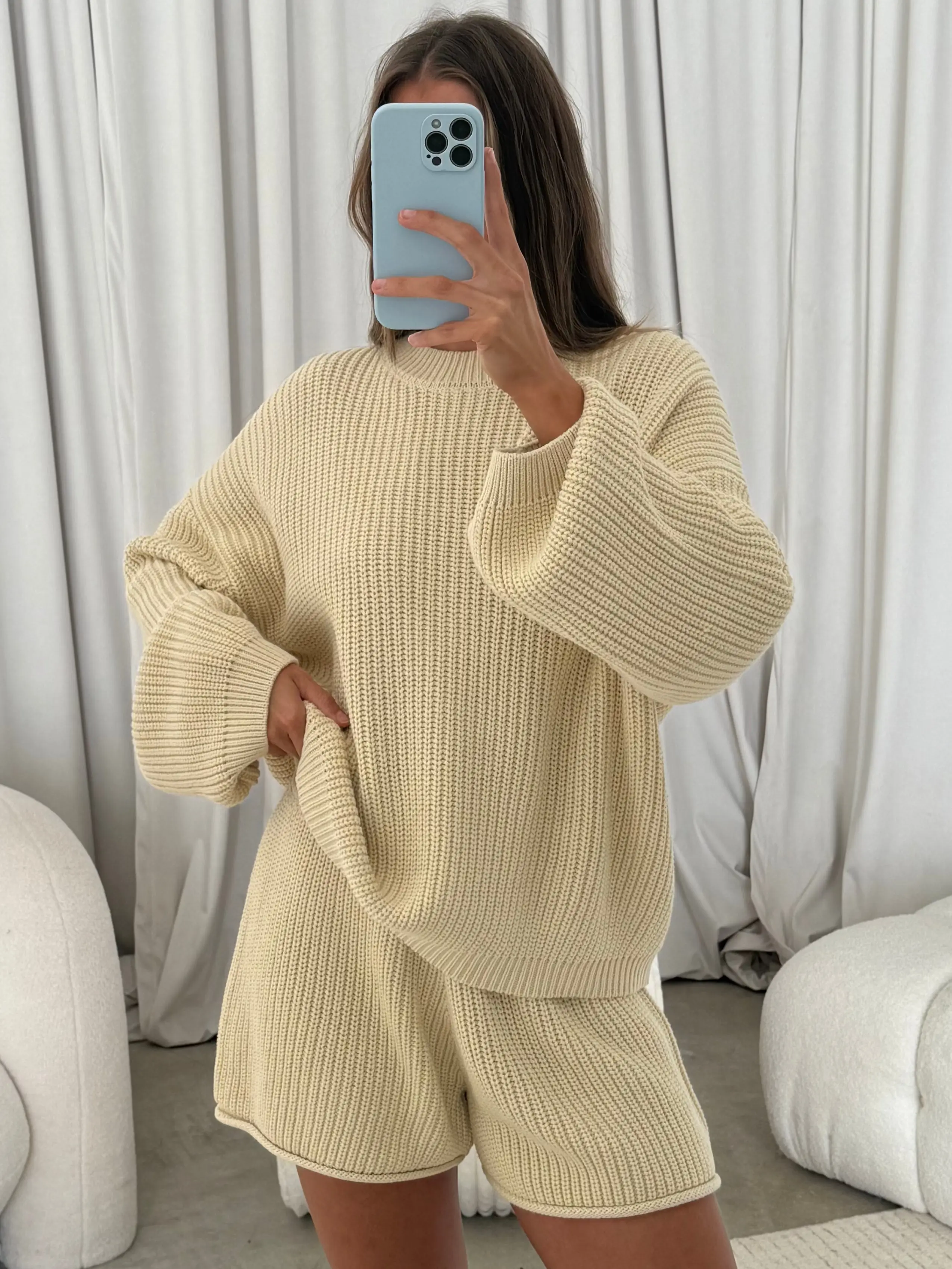 Simpson Knit Shorts in Buttercream *Final Sale*