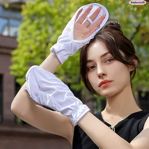 2PCS Women's Summer UV Protection Gloves, Lightweight Breathable Outdoor Gloves with Horseshoe Accent, Fashion Sun Gloves for Driving, Walking, Cycling and Daily Wear