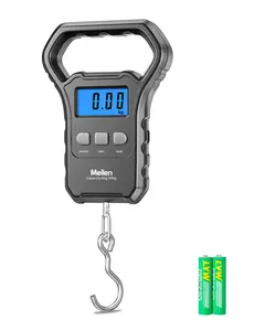 Meilen 50kg Digital Hanging Scale, Portable Luggage Scale with Backlight LCD, 3 Units (kg/lb/oz), Tare Function, for Kitchen, Travel, Fishing, Shipping