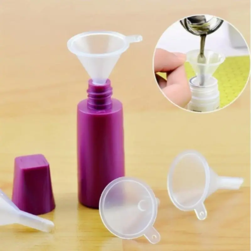 Mini Clear Plastic Funnel Set, 12pcs/set Funnel & Funnel Cover, Multifunctional Liquid Transfer Funnel for Milk, Wine, Oil, Juice, Honey, Kitchen