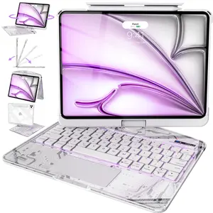Naidun Transparent white Keyboard Protector Case Compatible with iPad