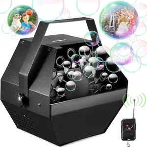 Multifunctional Bubble Making Machine Machine: Remote Control 750ML Metal Bubble Blower Machine with High Output, Plug-in Automatic Bubble Maker Bubble Toys for Parties Wedding Birthday Indoor Outdoor Use with AC Adapter