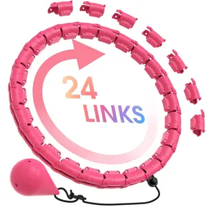 Weighted Hula Circle Hoops for Adults, 24 Detachable Links Exercise Hoop, Fitness Circle Suitable for Women and Beginners, Home Workout Equipment, Training Equipment
