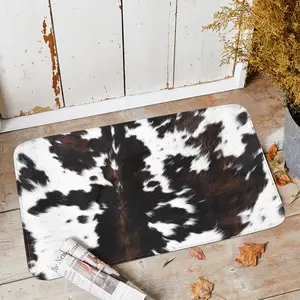 Cowhide Pattern Kitchen Mat, Non-slip Soft Floor Mat, Decorative Carpet for Home Living Room Bedroom Kitchen