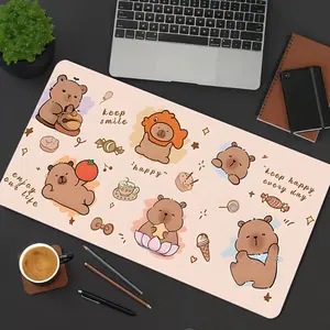 Cartoon Capybara Pattern Mouse Pad, Rectangle Gaming Mouse Pad, Non-Slip Mousepad, Office Desk Keyboard Mouse Mat for Home Office Game Room Desk