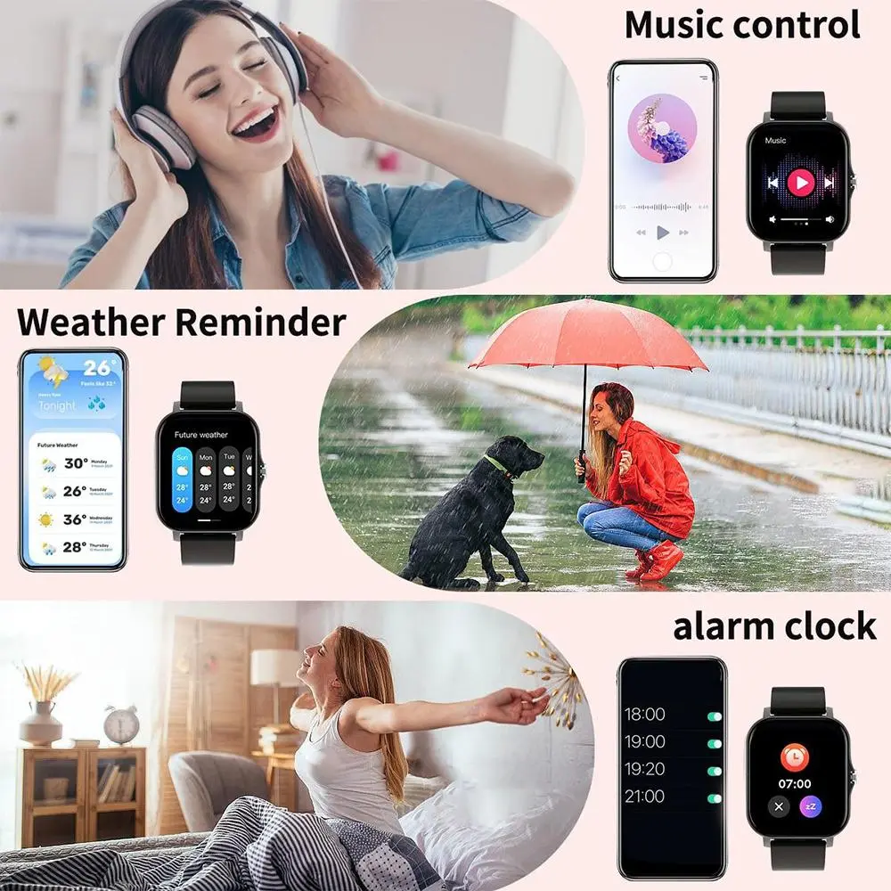 SIMSONLAB Multifunctional Touchscreen Sports Tracking Smartwatch, Digital Wristwatch with Weather Forecast & Music Control Function, Sports Smart Watch for Women & Men, Ideal Gift(Requires connecting mobile phone to control music & call) SIMSONLAB Multifunctional Touchscreen Sports Tracking Smartwatch, Digital Wristwatch with Weather Forecast & Music Control Function, Sports Smart Watch for Women & Men, Ideal Gift(Requires connecting mobile phone to control music & call)