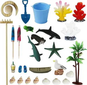 Desktop Beach Zen Garden Accessories Kit - Sandbox Decor with Bamboo Rake, Fairy Miniature Statues, Zen Garden Statues, Office Stress Relief Therapy Toys, Meditation Gifts for Adults