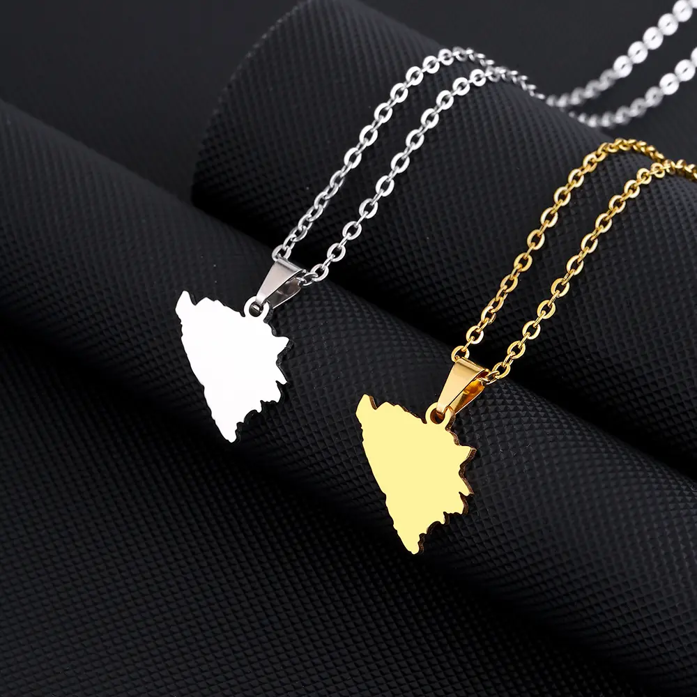 Women's Dainty Minimalist Bosnia and Herzegovina Map Pendant Necklace, Stainless Steel Geometric Clavicle Chain Jewelry Accessory, Dainty Minimalist Pendant, Copper Pendant Necklace, Birthday