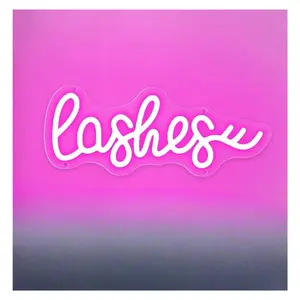 Sign Illuminated Lashes Neon Sign Beauty Salon Decoration Lash Room Luminous Business Signs Girl Aesthetics Room Wall Decoration Lights 30x12.4cm Sign Illuminated