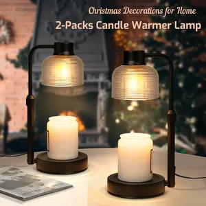 2pcs Candle Heating Lamp - Height Adjustable with 4 Bulbs, Timer & Dimmer - Vintage Birthday Gift for Ladies & Home Decor Valentine's Day Gift- Gifts for Mom/Girl/Firend