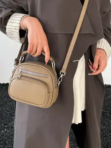 Trendy Large Capacity Messenger Bag, Fashion High-Quality Shoulder Crossbody Round Bag, Adjustable Strap Satchel, Perfect for Dating Shopping Travel Work