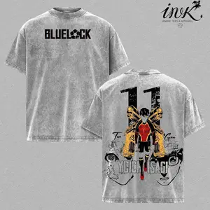 Yoichi Isagi Vintage Washed Oversized T-Shirt – Blue Lock Anime Graphic Tee, Ego Vision Striker Manga Art Shirt, Casual Streetwear Apparel, Unisex Top, Gift for Blue Lock Fans