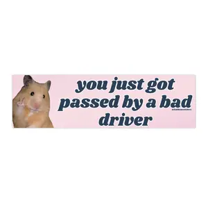 You Just Got Passed By a Bad Driver | Bumper Sticker AND Magnet | Funny Meme Sticker | 8.7'' X 2.7'' | Waterproof Premium Quality
