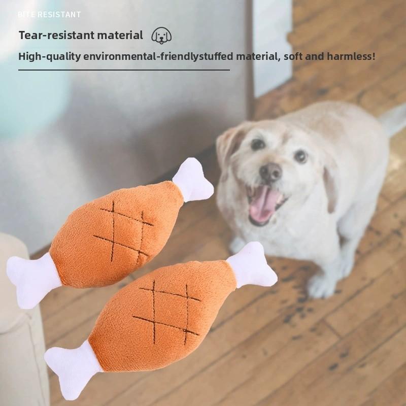 Durable Chew Toy – Sounding Chicken Leg Plush Pet Toy for Dogs, Interactive Training Pet Supplies