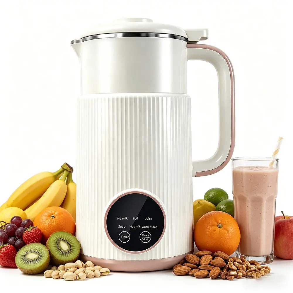 【BackToSchool】 Nut Milk Maker Compact Soy Milk Maker 12 Blades Automatic Almond Machine, Automatic Soy Milk Maker -  Multi-Function Blender for Smoothies, Soup & Nut Milk