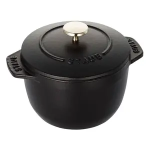 Staub Cast Iron 0.75 qt, Petite French Oven, black matte