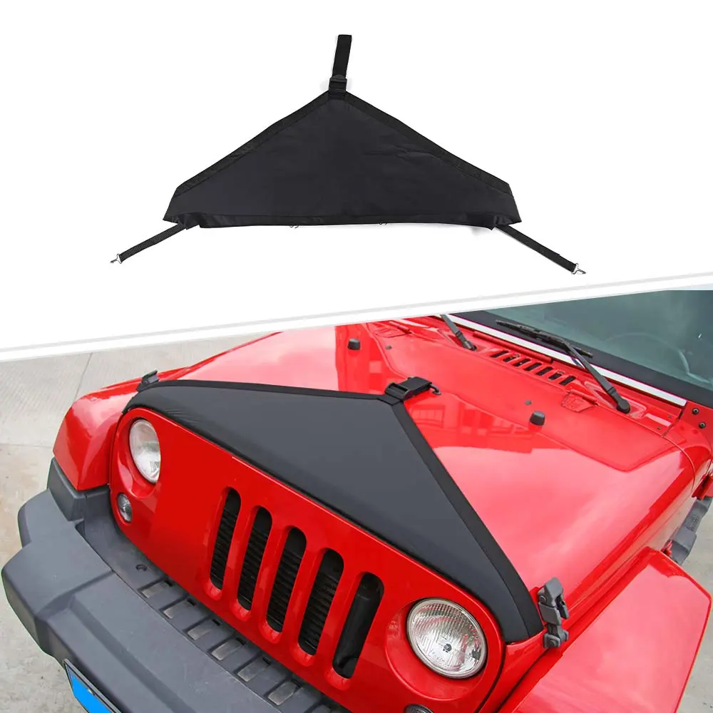 1 x Exterior Front Engine Hood Bra Bonnet Cover - Vehicle Specific Automotive Car Protector, Polyurethane Coating Car Accessories for 2007-2017 Jeep Wrangler JK