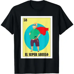 Funny Mexican Design for Grandpa - El Super Abuelo Unisex T-Shirt Cotton Menswear Man Classic
