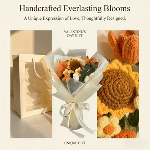 Handmade Crochet Flower Bouquet, High-Quality Yarn Flowers, Perfect Gift for Mother's Day, Father's Day, Teacher Appreciation