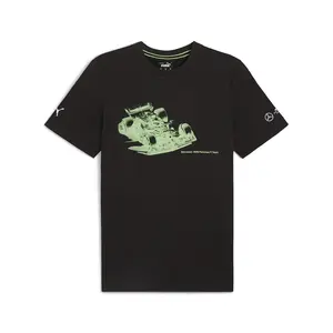 PUMA Mens Mapf1 Essentials Car Graphic Crew Neck Short Sleeve Casual Tops Casual - Black