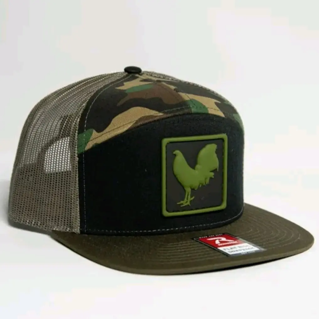 3D PVC Patch Richardson Flat-Bill 7Panel Trucker Hat 35
