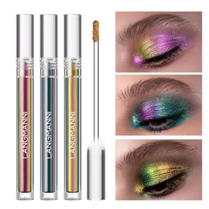 Liquid Chameleon Eyeshadow, Multi-Dimensional Eye Looks, Long-lasting Holographic Glitter Multichrome Eyeshadows Makeup (#Peacock+Wonder+Ember)