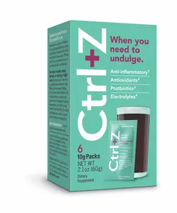Ctrl+Z | All-Natural & Plant-Based | Recover Quicker & Bounce Back | Postbiotics, Electrolytes, Vitamins A,E,B3,B5,B6,B12 | Gut Health & Immune Support | Reduce Oxidative Stress | 6 Single Serve Powder Packets