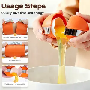 4PCS Egg Shell Opener & Egg Cracke, Stainless Steel Egg Cracker Tool for Raw & Hard-Boiled Eggs,Compact and lightweight design, for Easy Peeling & Separating,Ideal for baking enthusiasts and home cooks prepare desserts like cakes, cookie, and pastries