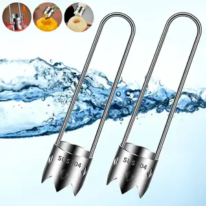 Multifunctional Fruit and Vegetable Corer,  Utensils Lemon 2-piece set, Stainless Steel Kitchen universal core remover Chili and Vegetable Seed Remover, Universal Coring Tool with Handle, Easy to Clean, Safe, Hygienic,  Rustproof Household Gadget.