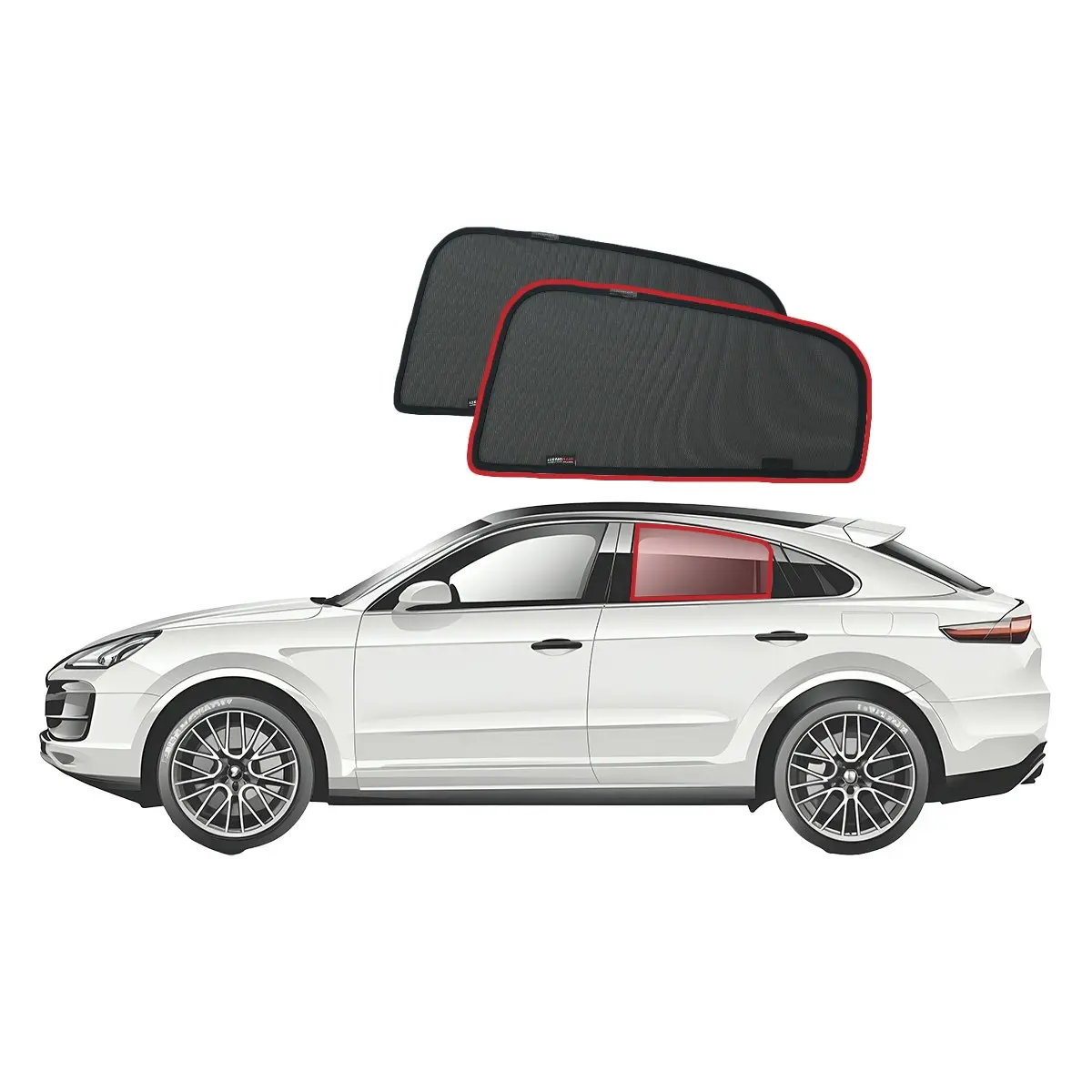 Porsche Cayenne Coupe Rear Passenger Car Window Sun Shades (2019-Present)*