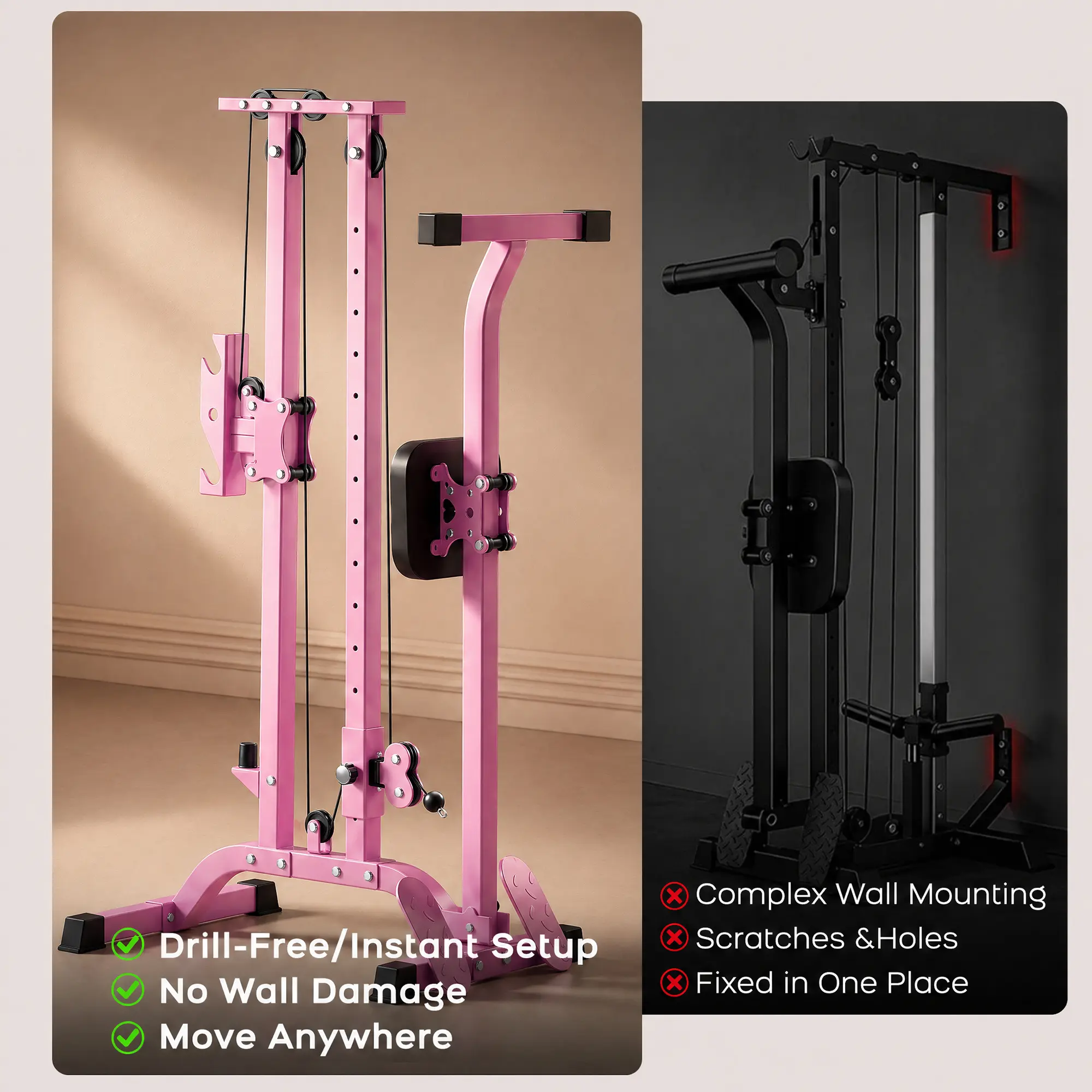 New deals] CR63 TOUSAINS Foldable Cable Machine, 330LBS Strength