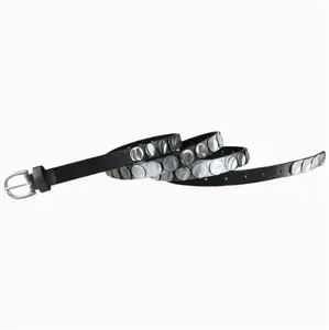 Women's Y2K Punk Genuine Leather Belt - Extended Double-Loop Alloy Buckle, Versatile High-End Niche Fashion Accessory