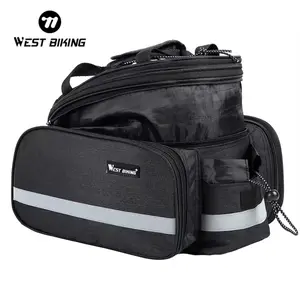 WEST BIKING New Waterproof Bicycle Bag. Portable Pannier Rear Rack Tail Seat Trunk Rack, Cycling MTB Bike Carrier Luggage Bag