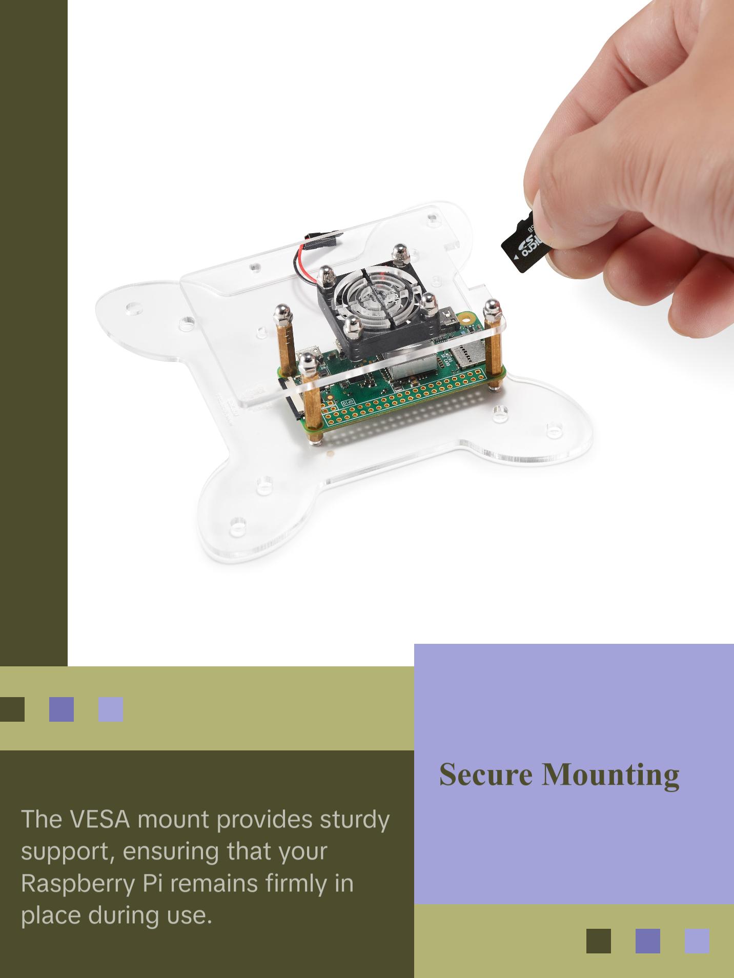 VESA mount for Raspberry Pi-Compatible With ALL Raspberry Pi Boards