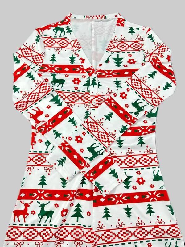Cozy Christmas Cartoon Onesie Loungewear Nightwear Long Sleeve Womenswear Ultra Soft Festive Homewear