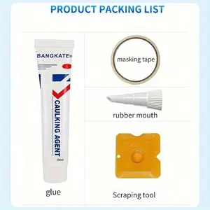 Waterproof Bathroom Balm for Sink Edge, Toilet, Bathtub, Tile Wall, TV Background Wall, High-Quality Plastic Steel Joint, 1 Set